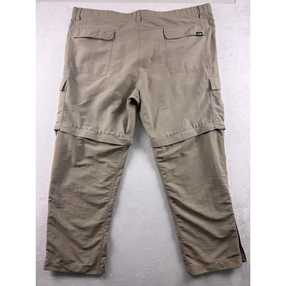 The North Face Mens XXL Beige Paramount Convertible Zip Off Hiking Cargo Pants